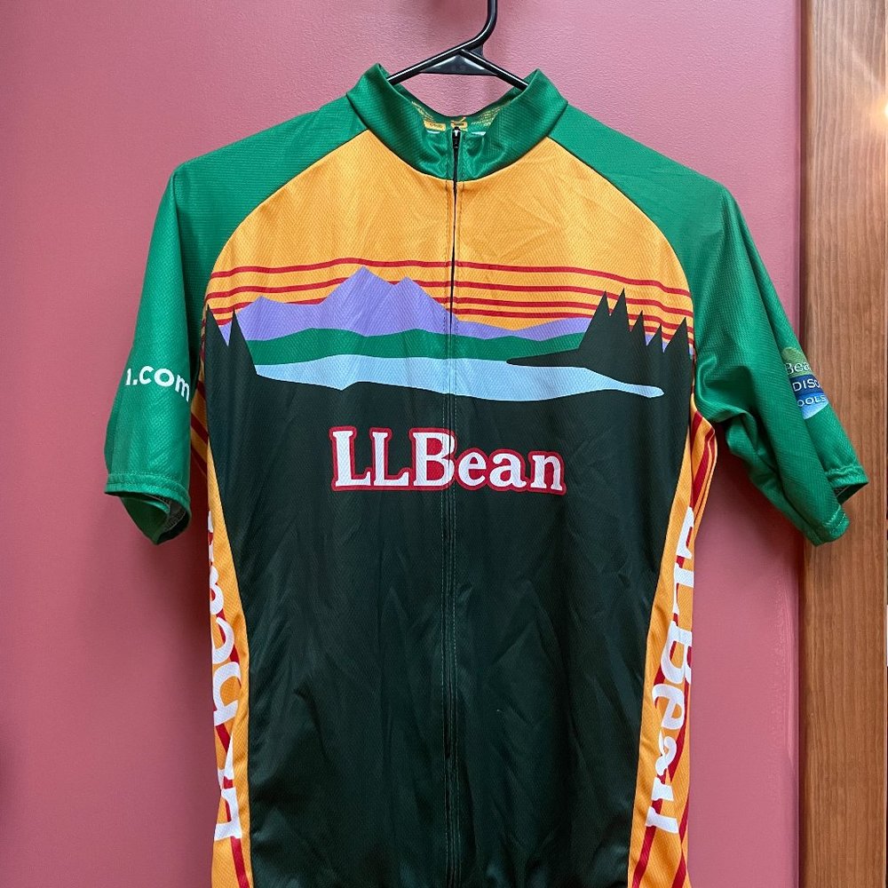 L.LBean Vomax Cycling Jersey Men’s Medium Full Zip Elastic Waist Back Pockets